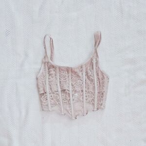 Lace Bralette Corset in Blush